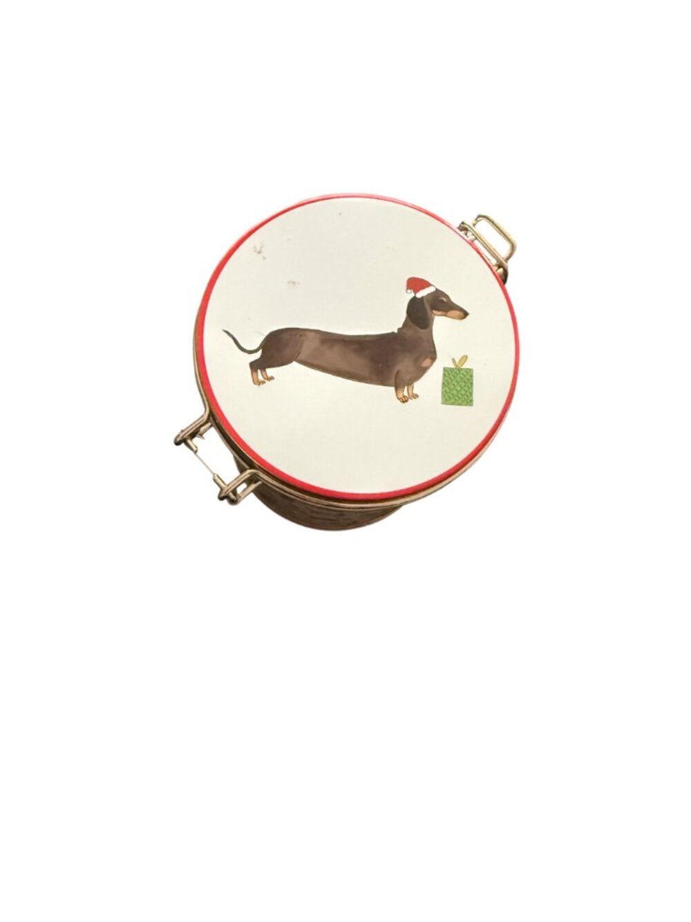 Dachshund Dog Metal Storage Tin With Lid & Dog Pattern - Picture 3 of 6